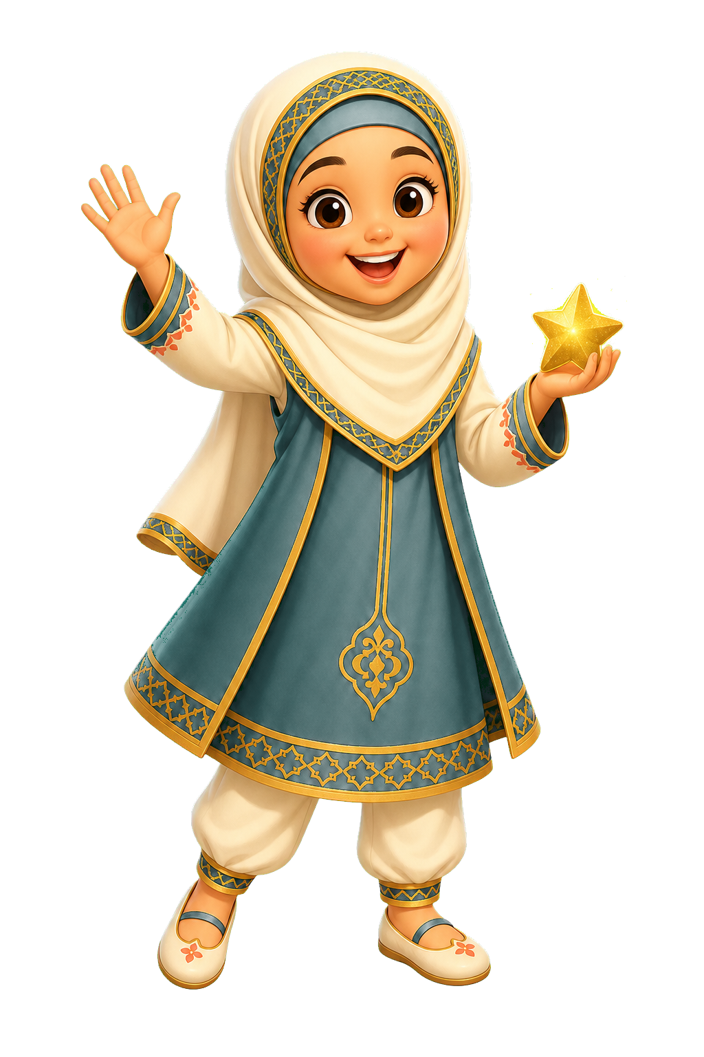 Iqra, your learning guide, waving hello